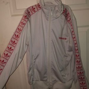 Adidas red and white logo jacket